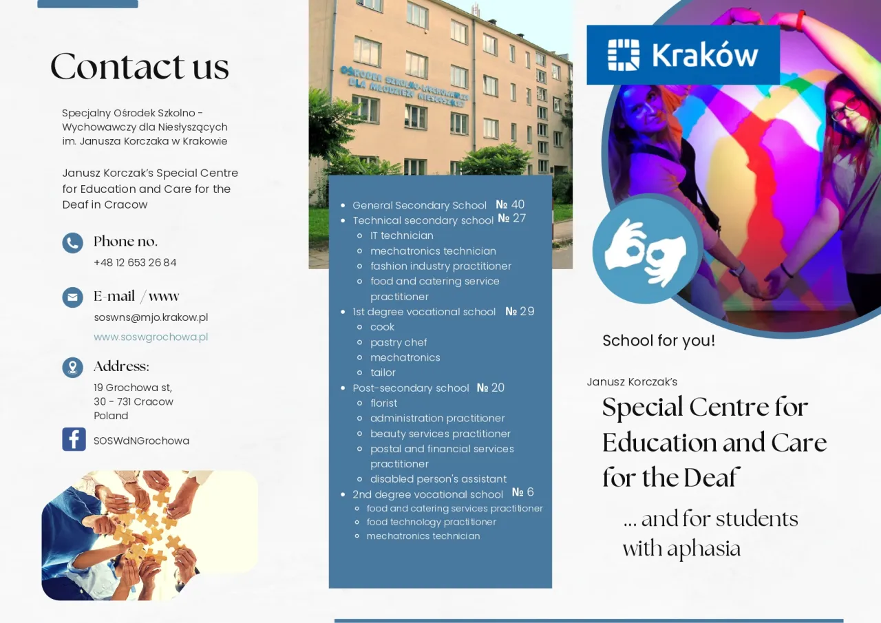 Zdjęcie Szkoła dla niesłyszących w Krakowie - wyjątkowe możliwości edukacyjne