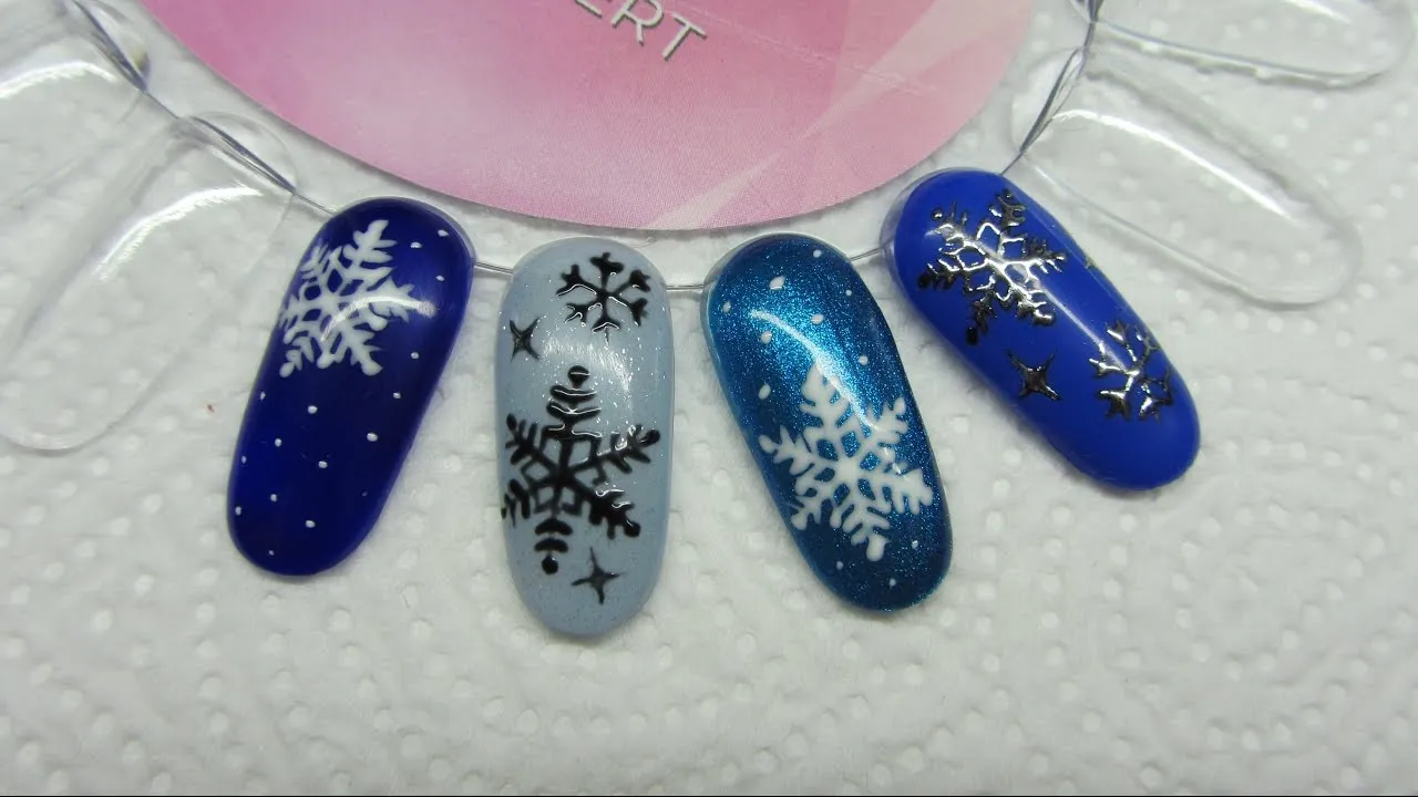 Zdjęcie Śnieżynki na paznokciach: prosty poradnik krok po kroku