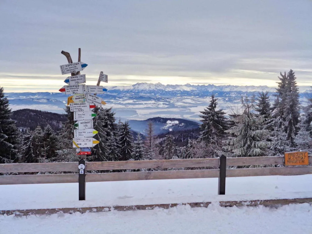 Gorce Turbacz zimą szlak