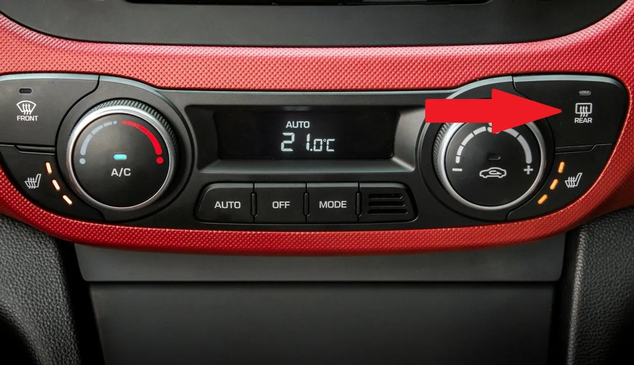 Symbol ogrzewania tylnej szyby