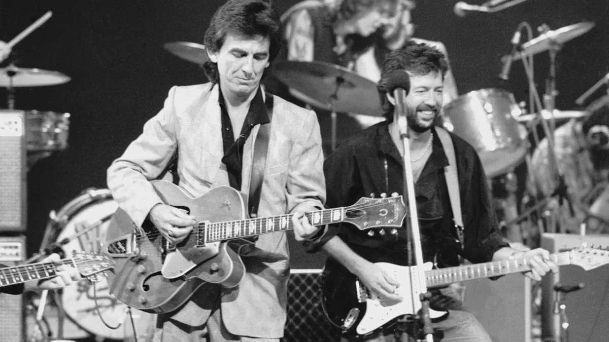 George Harrison i Eric Clapton razem na scenie