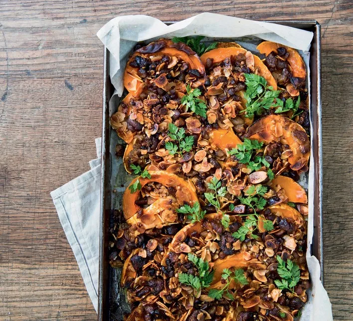 Courge butternut et châtaignes fraîches