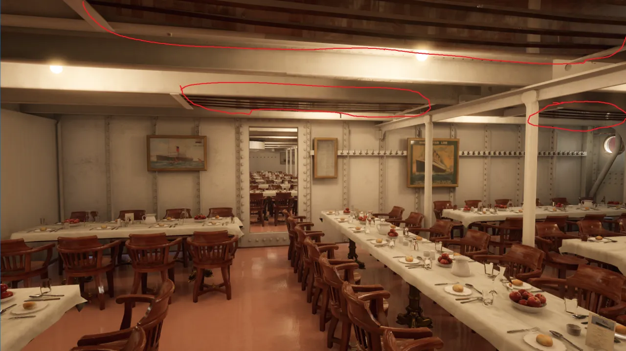 Titanic third class dining room