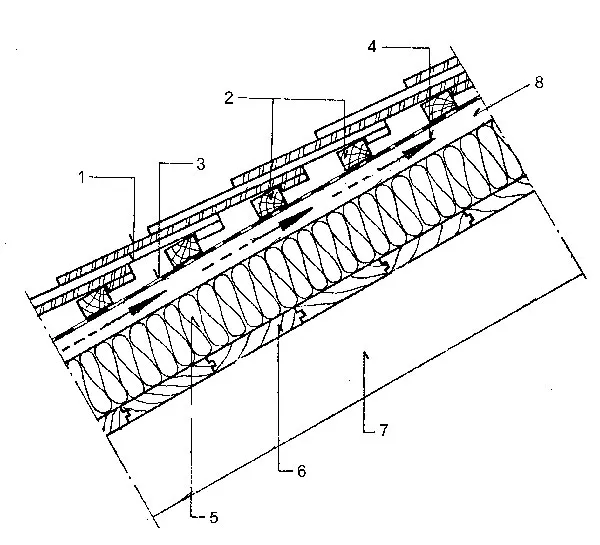 Przekrój ściany z warstwami izolacji termicznej i oznaczeniem współczynnika U