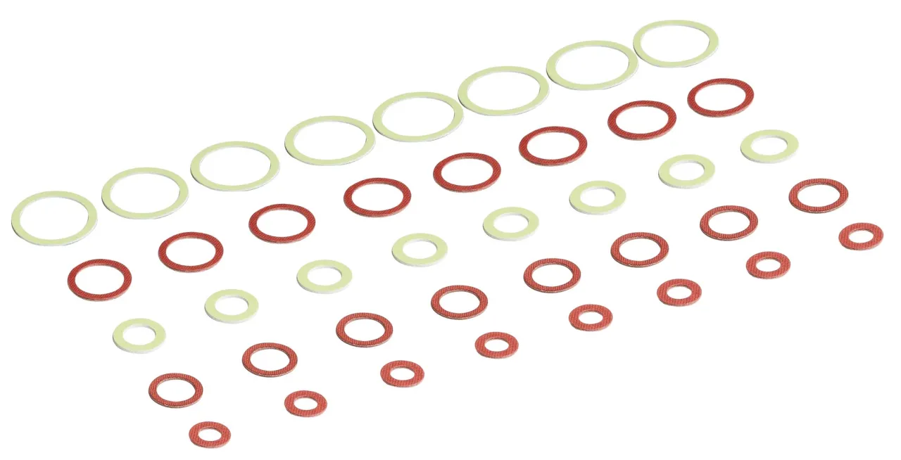 Tabela por&oacute;wnawcza uszczelek fibrowych i gumowych