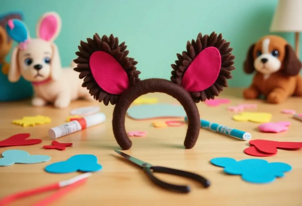 dziecko w stroju psa diy, jak zrobić uszy psa, ogon psa diy