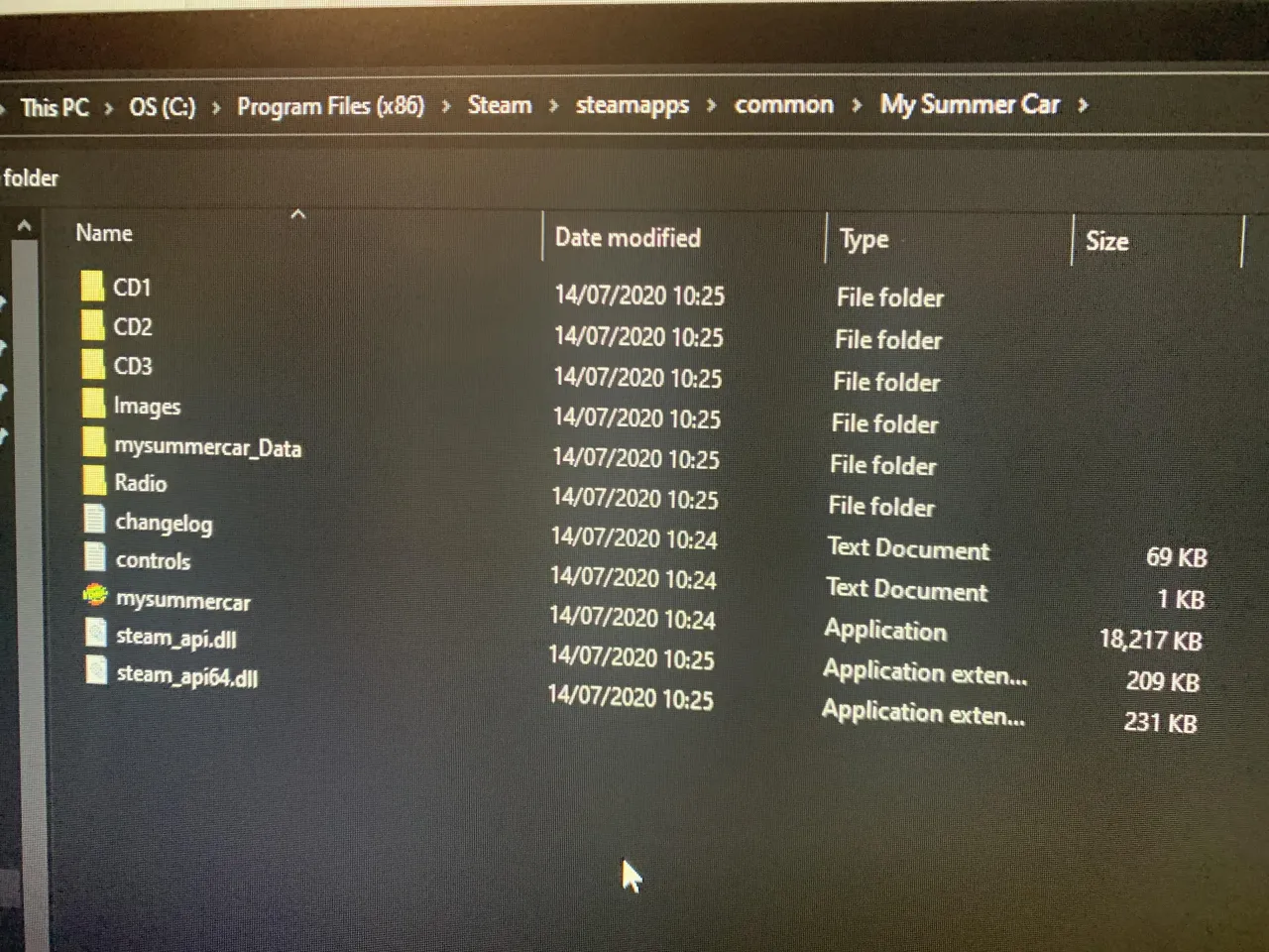 My Summer Car folder zapisu gry