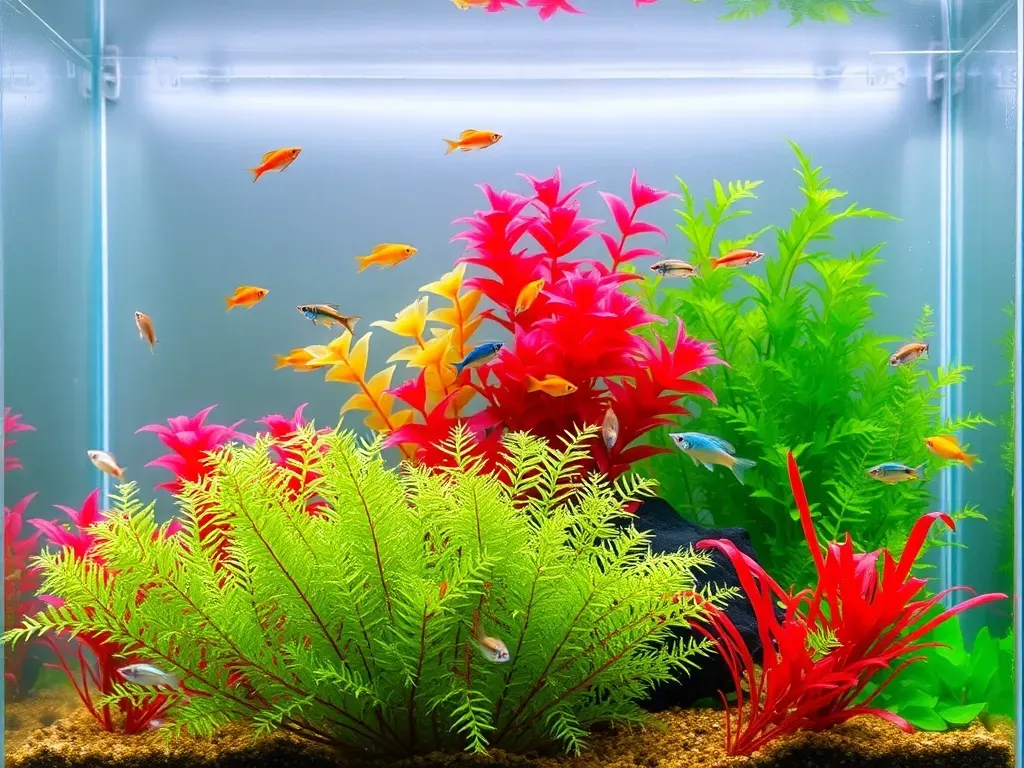 dobrze obsadzone akwarium 25l z małymi rybkami