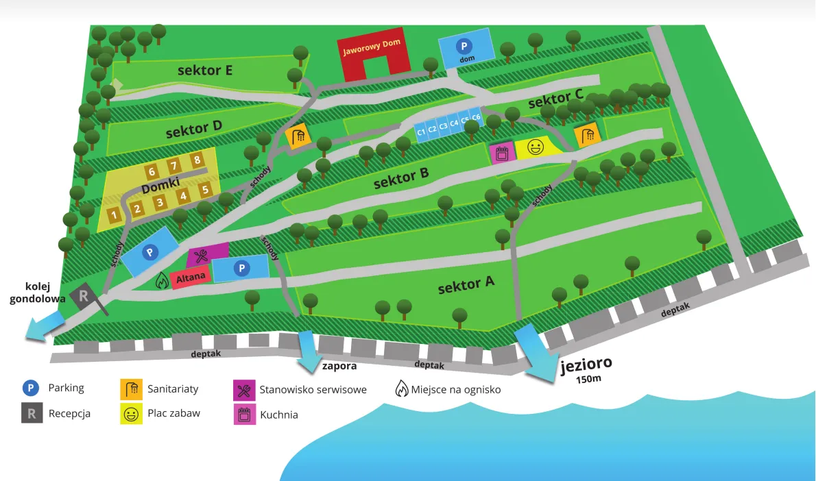 Pola namiotowe Solina mapa