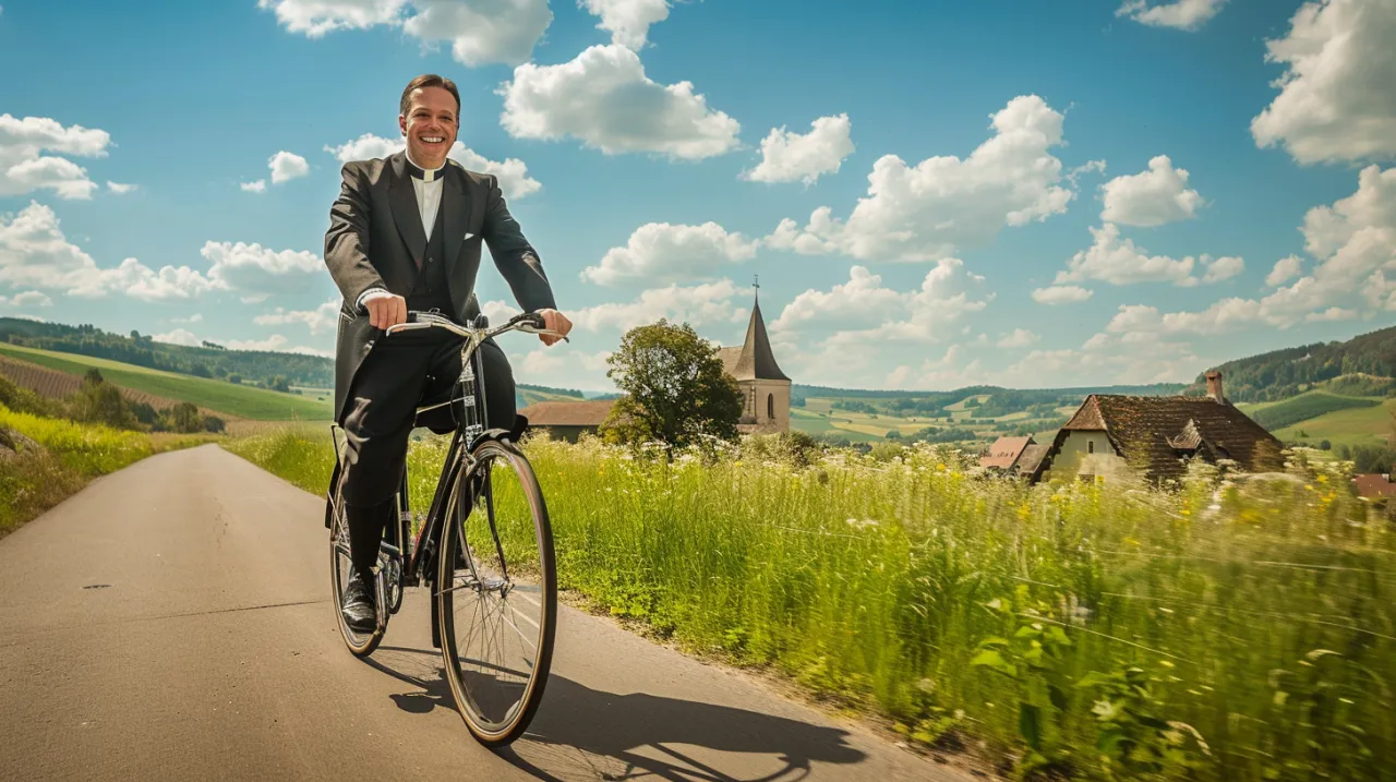 Zdjęcie Ksiądz na rowerze: Niezwykła pasja duchownego. Inspirująca historia