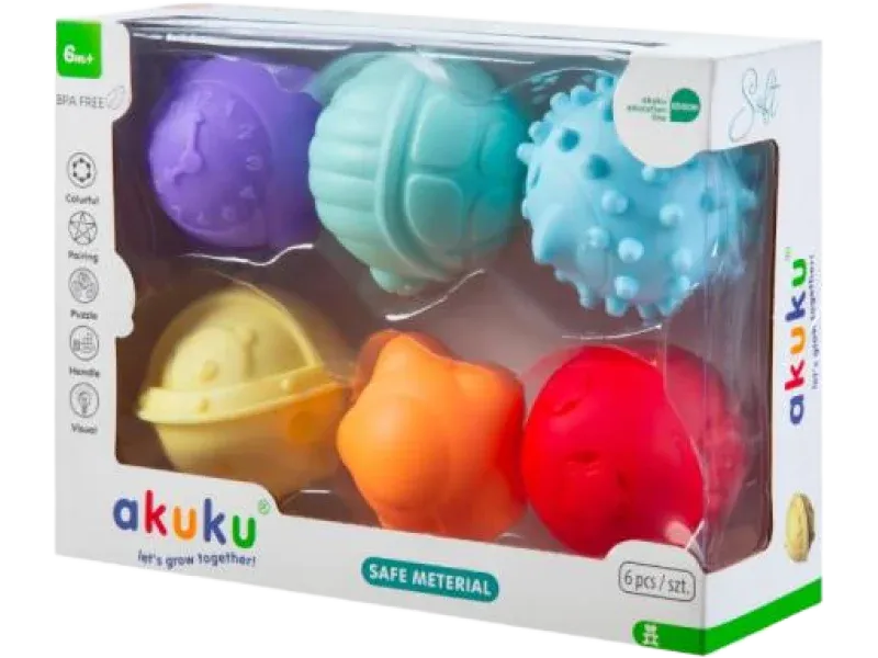 Piłki sensoryczne Akuku w dłoniach dziecka
