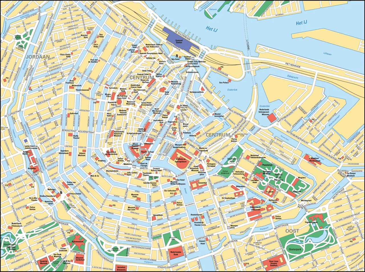 Mappa attrazioni Amsterdam per quartiere