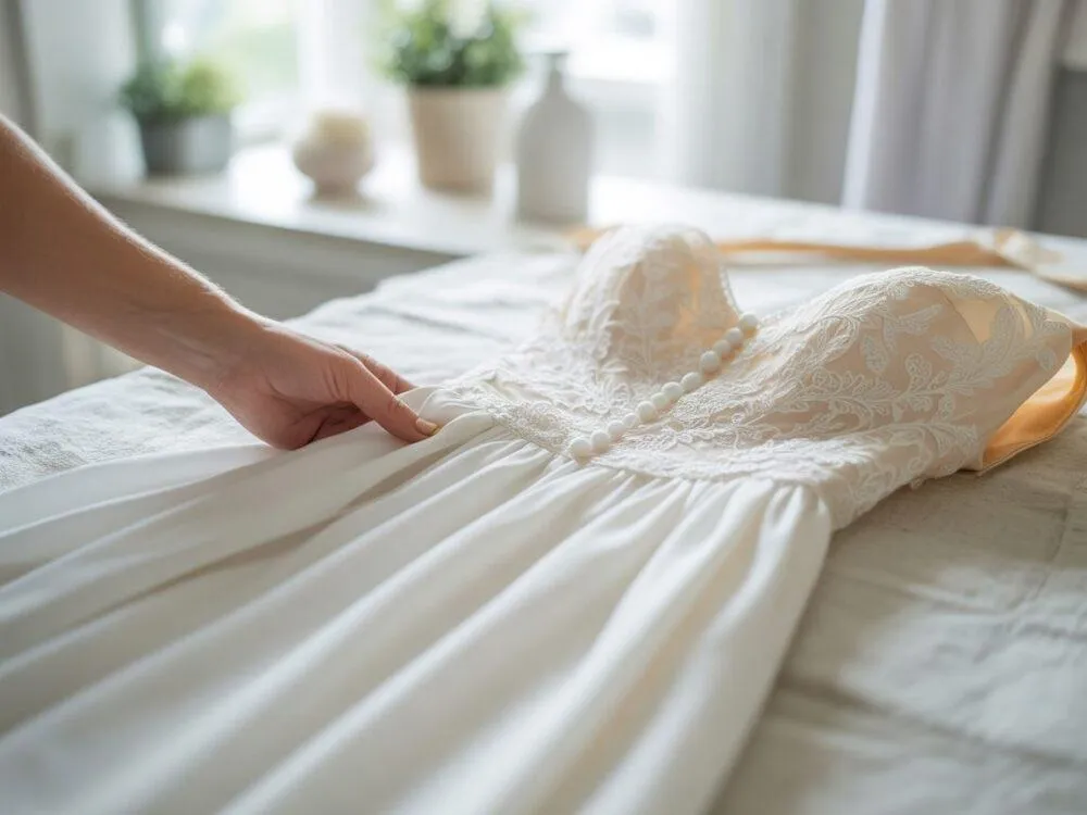 profesjonalne czyszczenie sukni ślubnej, fotografia sukni ślubnej do sprzedaży