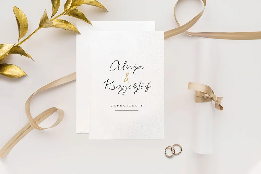 eleganckie zaproszenia ślubne minimalistyczne