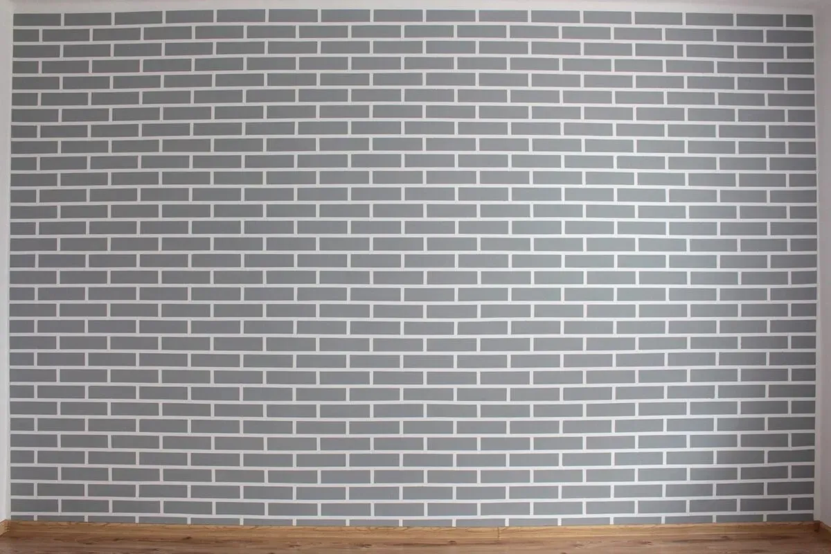 Szara ściana z wzorem cegieł, jak zrobic cegle.