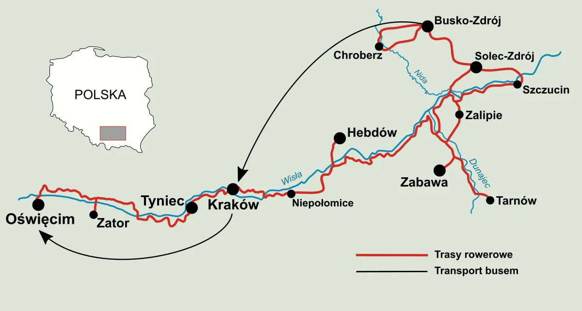 VeloNida trasa rowerowa Ponidzie