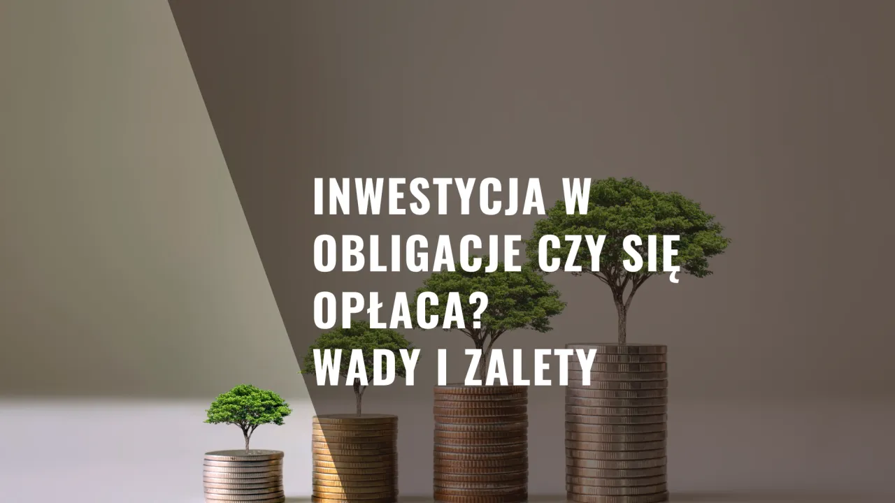 Drzewka rosnące na stosach monet symbolizują inwestycję w obligacje. Czy warto? Analiza wad i zalet.