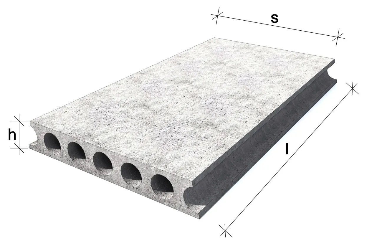 Płyta żerańska z otworami, wymiary l, s, h. Jej waga zależy od konkretnych parametrów.