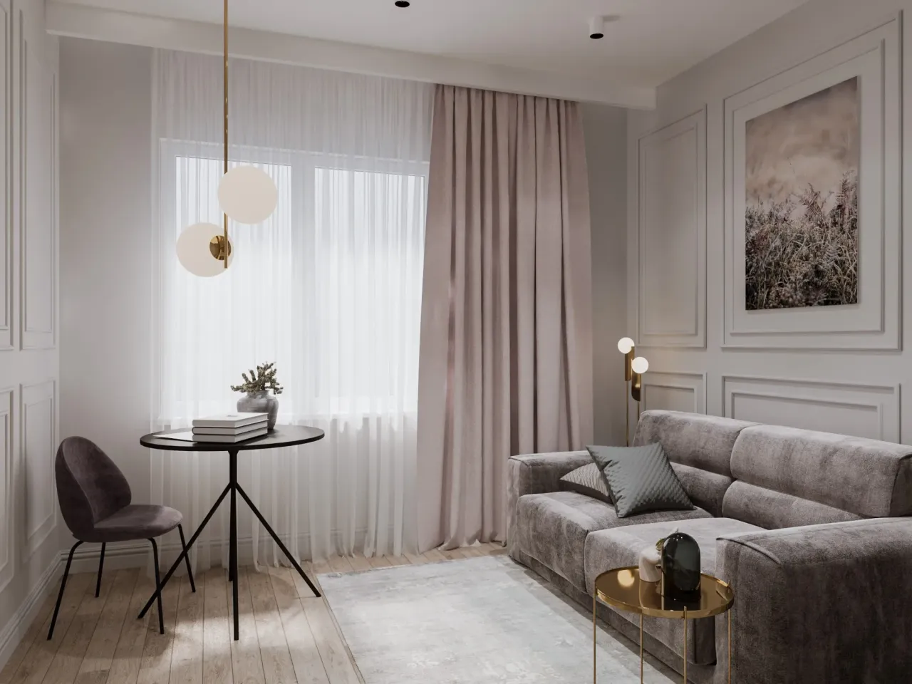 Szyna sufitowa z firaną i zasłoną