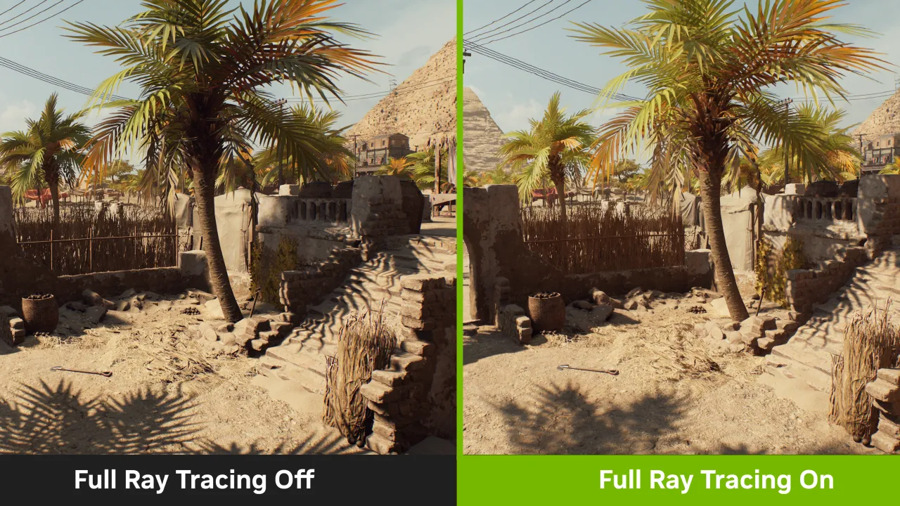 por&oacute;wnanie ray tracing on off