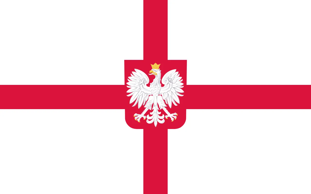 Polish and British flags intertwined