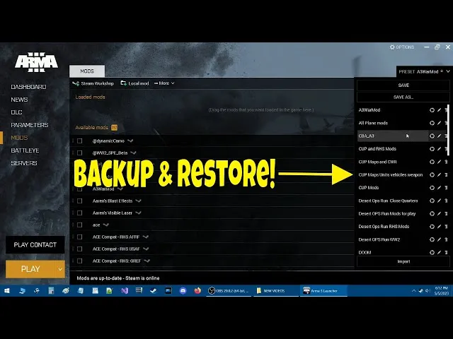 Arma 3 launcher mod presets