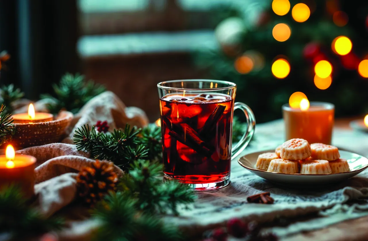 Składniki na herbatę grzaniec - przyprawy, owoce, herbata