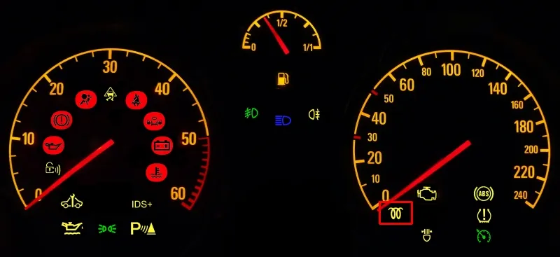 Opel Insignia kontrolka DPF kod 55