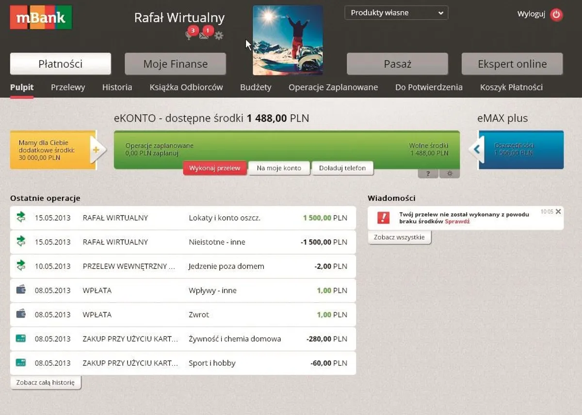 mBank serwis transakcyjny logowanie