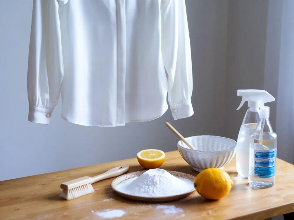 biała bluzka przed i po wybielaniu domowymi sposobami