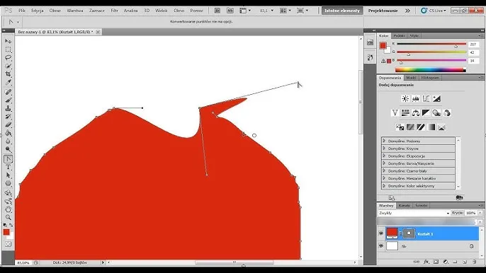 adobe photoshop narzędzie pióro wycinanie obiektu