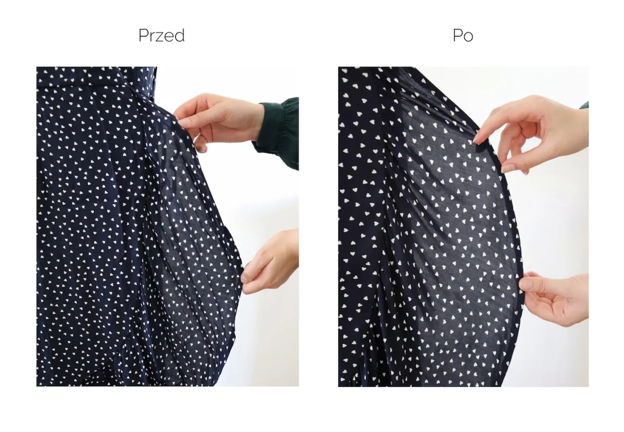 parownica prasowanie koszuli przed po