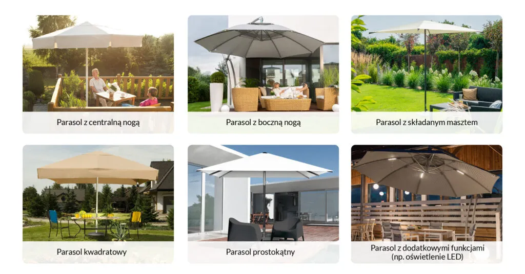Rodzaje podstaw do parasoli tarasowych