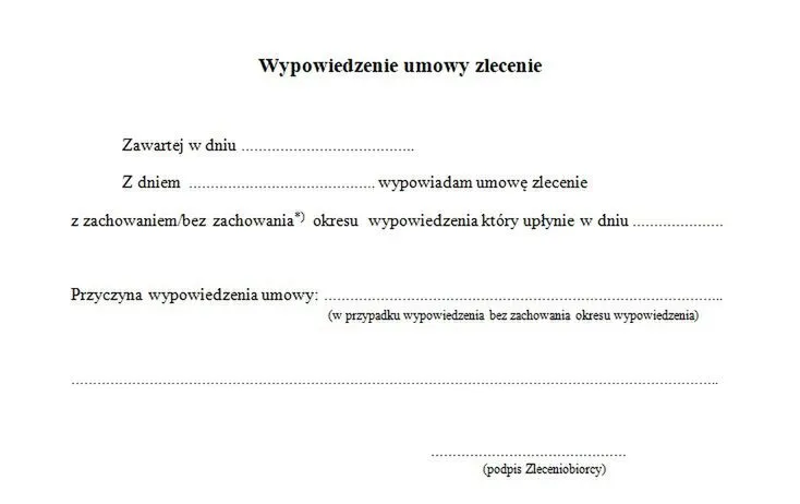 kalendarz z zaznaczonymi datami wypowiedzenia umowy zlecenia