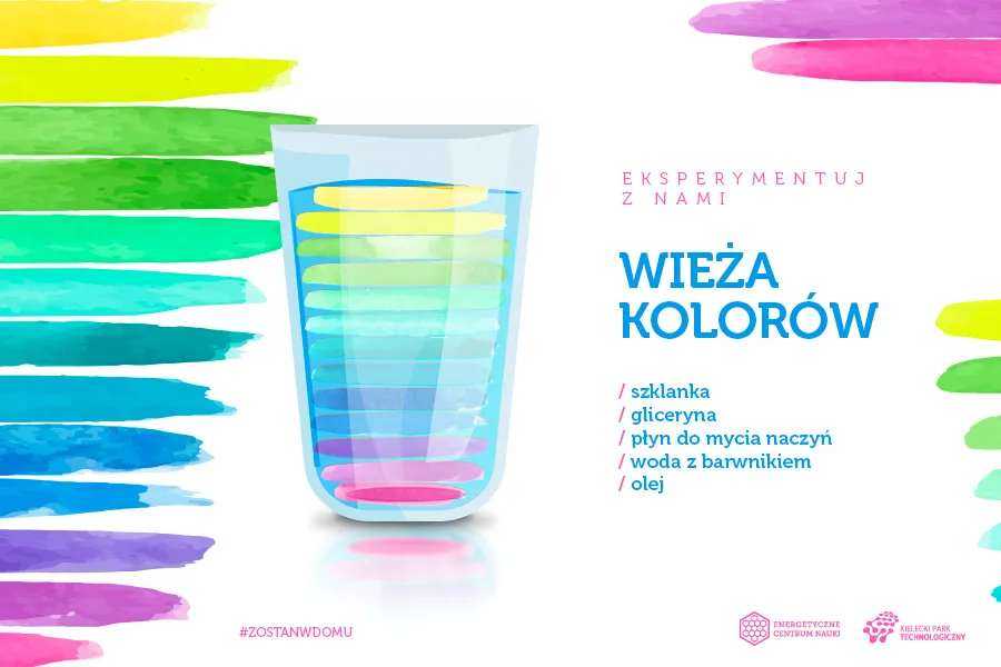 Eksperyment tęczowa wieża z płyn&oacute;w