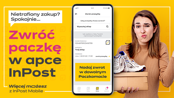 InPost Mobile aplikacja zwrot paczki interfejs