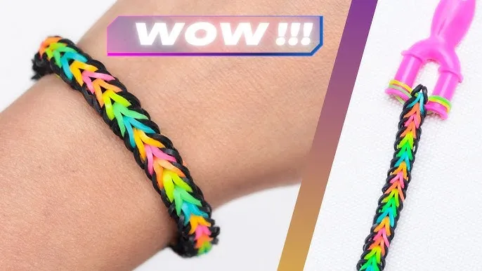 Bransoletka z gumek zakończona węzłem slipknot