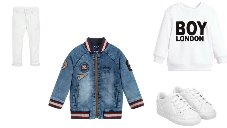 chłopiec stylizacje z kurtką jeansową