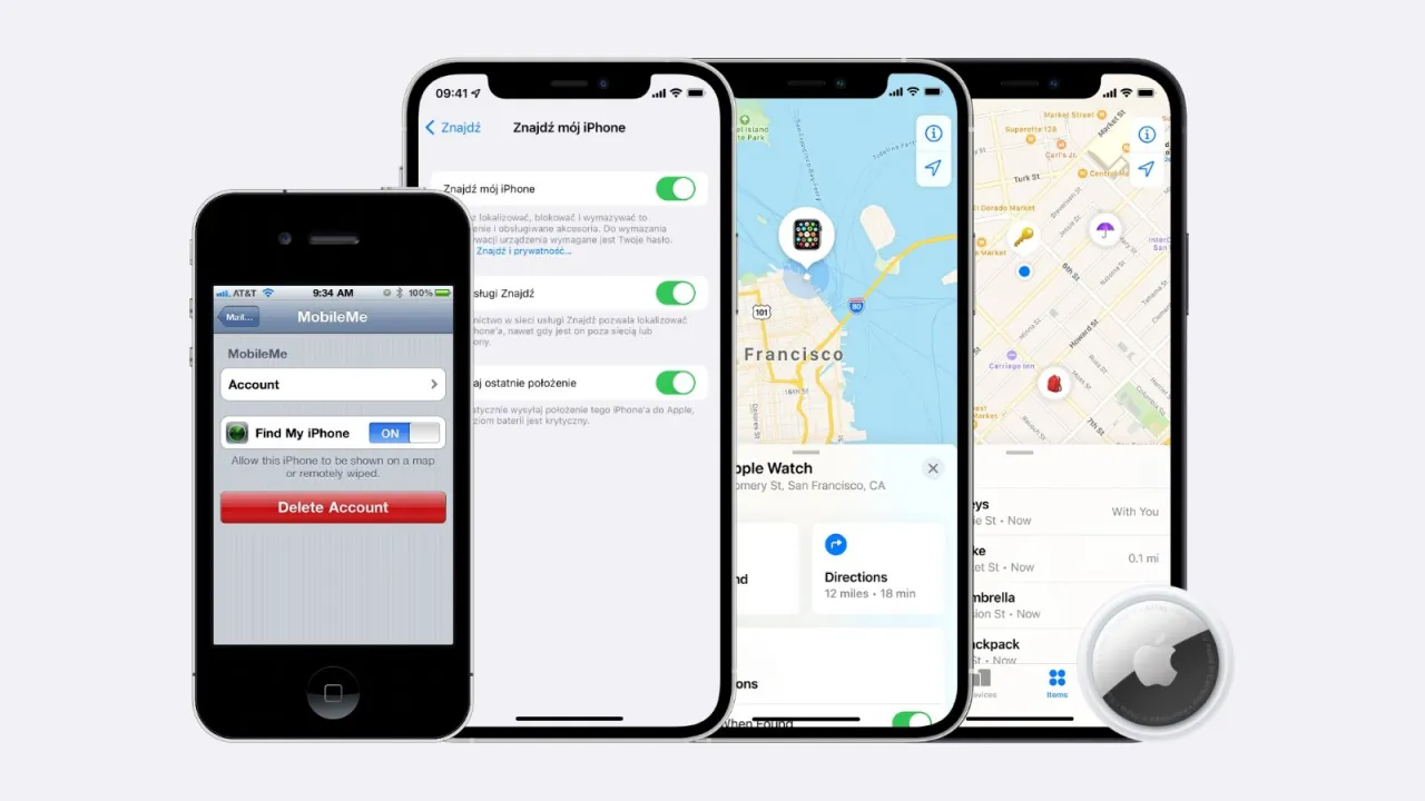 Jak śledzić iPhone'a? Widok ekranów z funkcją