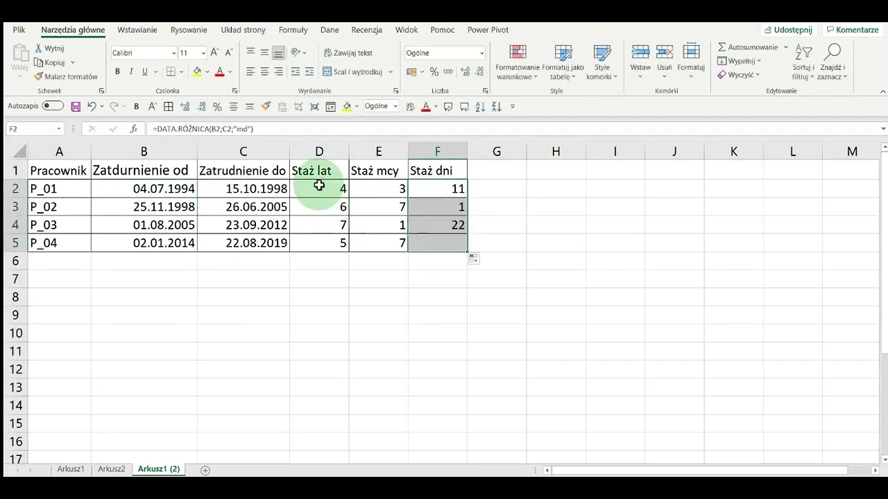 jak obliczyć staż pracy