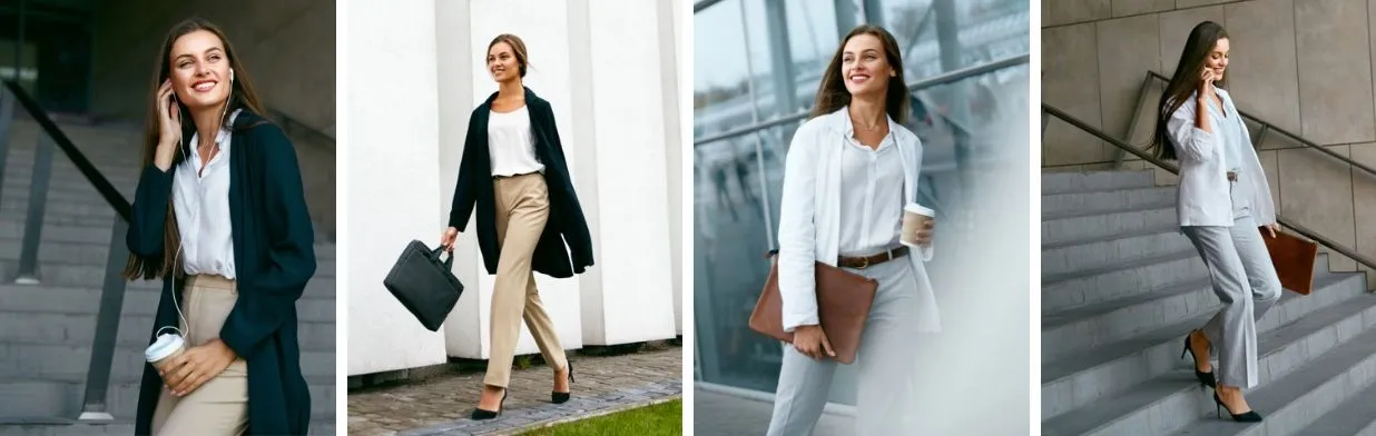 Gotowe stylizacje do pracy smart casual, zestawy ubrań do biura