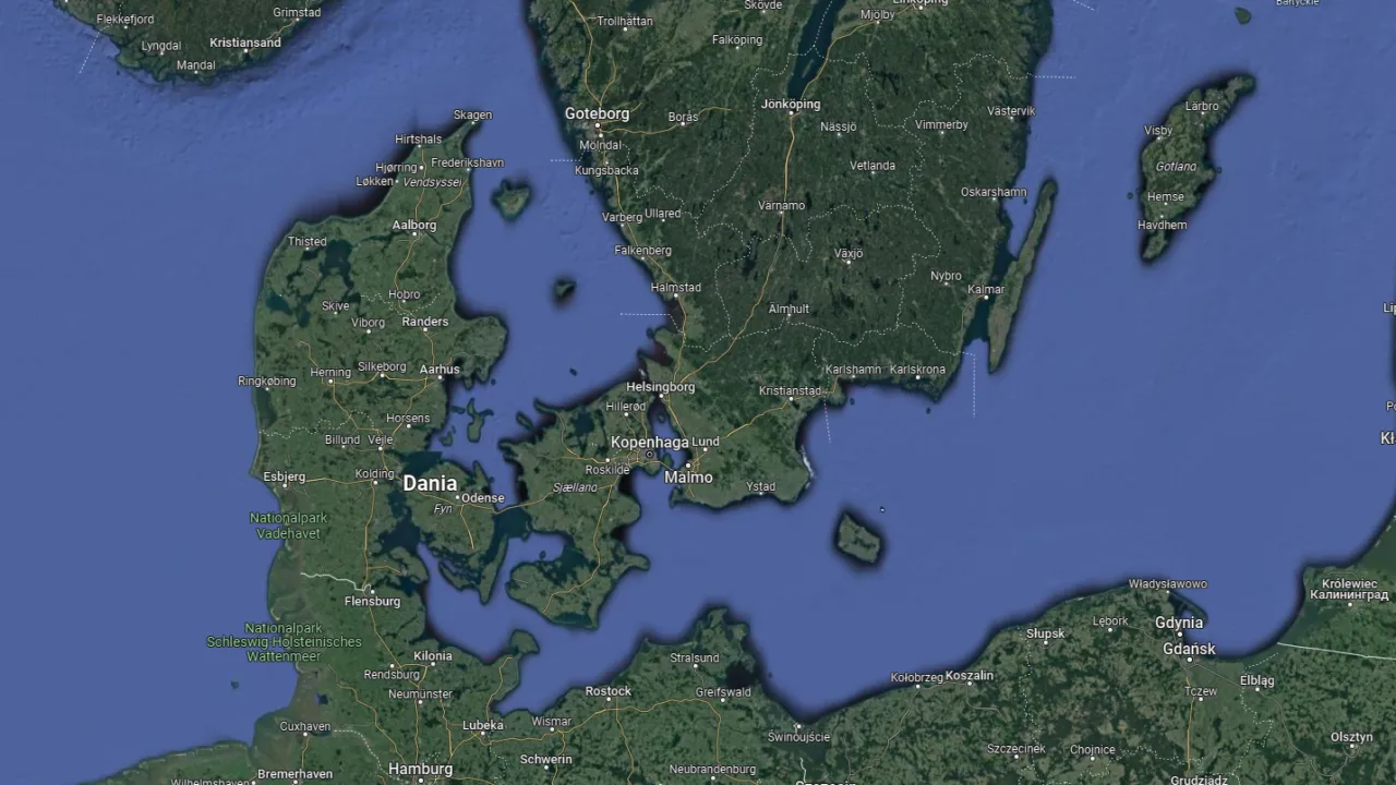 Cieśniny Duńskie mapa