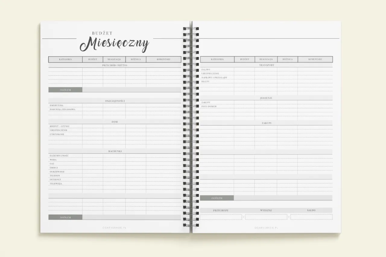 planowanie budżetu domowego z kalendarzem