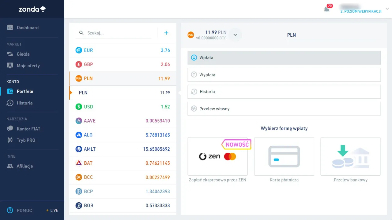 kryptowaluty giełda interfejs