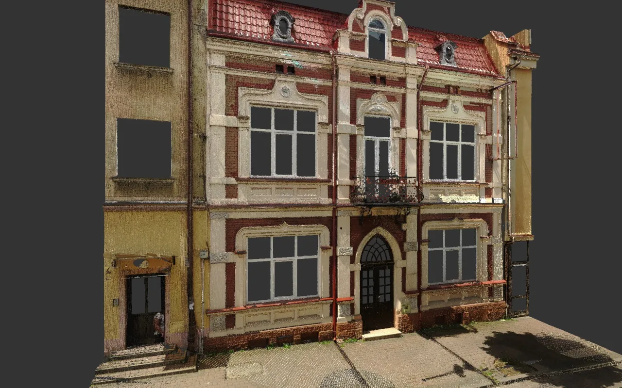 skanowanie laserowe 3D budynku, inwentaryzacja 3D