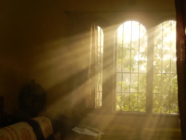 zdjęcie przedstawiające naturalne światło wpadające przez okno, oświetlające obiekt