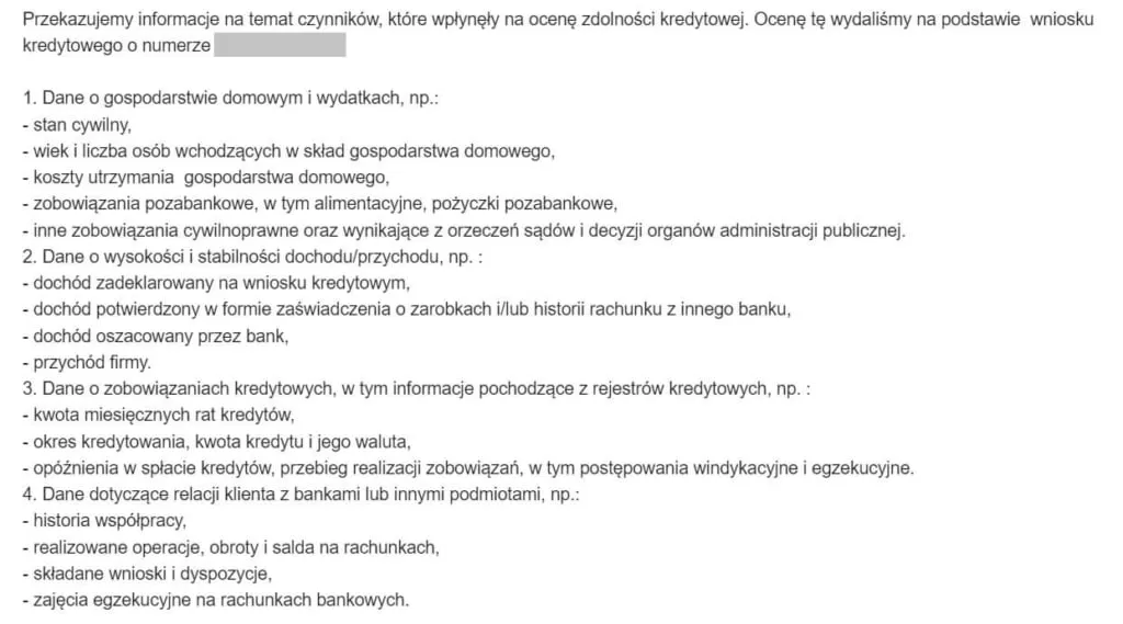 odmowa kredytu, negatywna decyzja bankowa