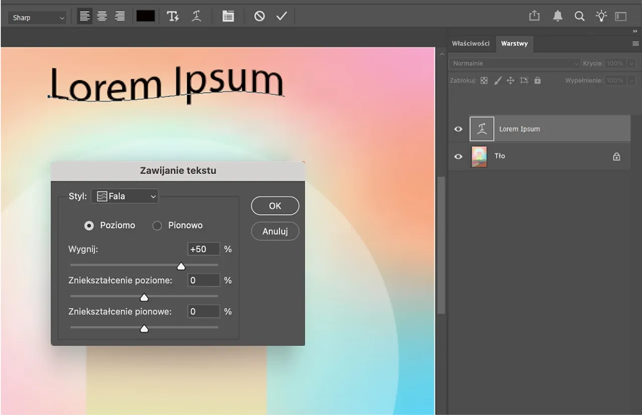Edycja tekstu w Photoshopie