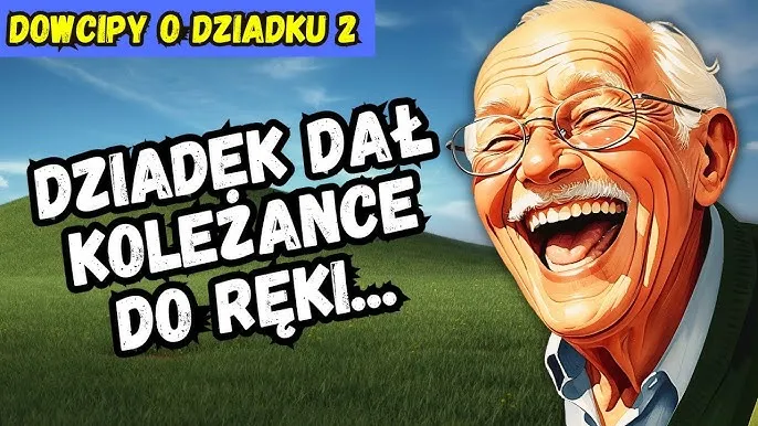 dziadek opowiadający dowcip wnukowi