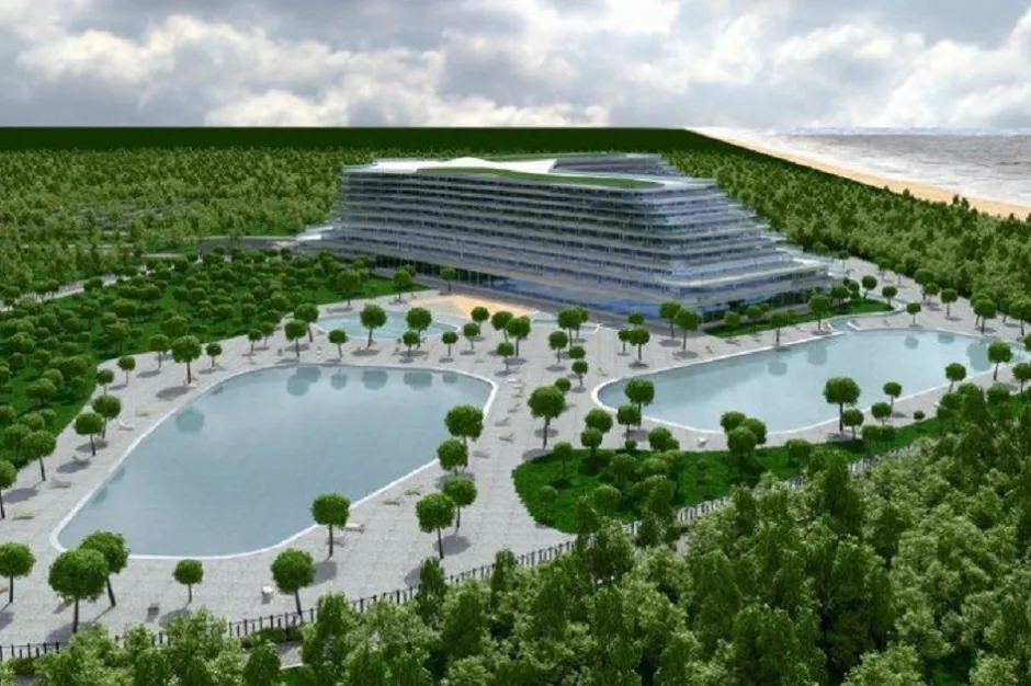 Hotel Gołębiewski Pobierowo wizualizacja z lotu ptaka